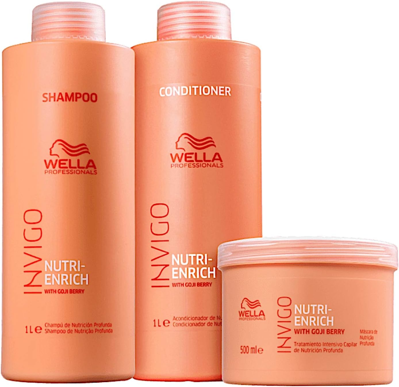 Kit Wella Invigo Nutri-Enrich 1L + 1L + Máscara 500g (Hidratação Profunda)
